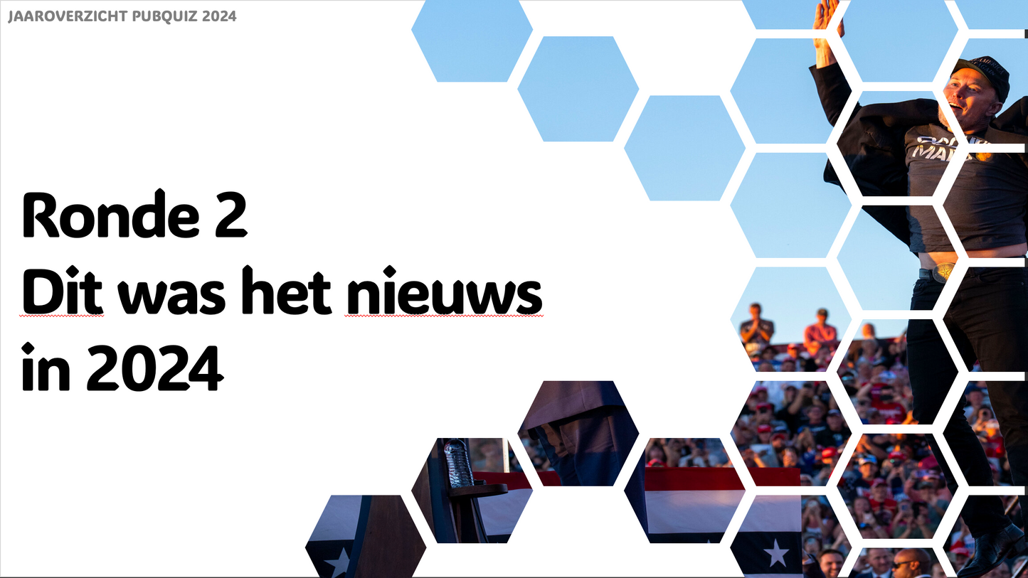 Pubquiz Jaaroverzicht 2024 | 60 vragen | Quiz over het jaar 2024 | Oud en Nieuw quiz, Kerst quiz of Nieuwjaarsborrel